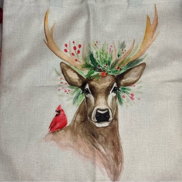Eco-Friendly Folding Majestic Six Point Buck with Flowers Tote Bag - Picture 5 of 15